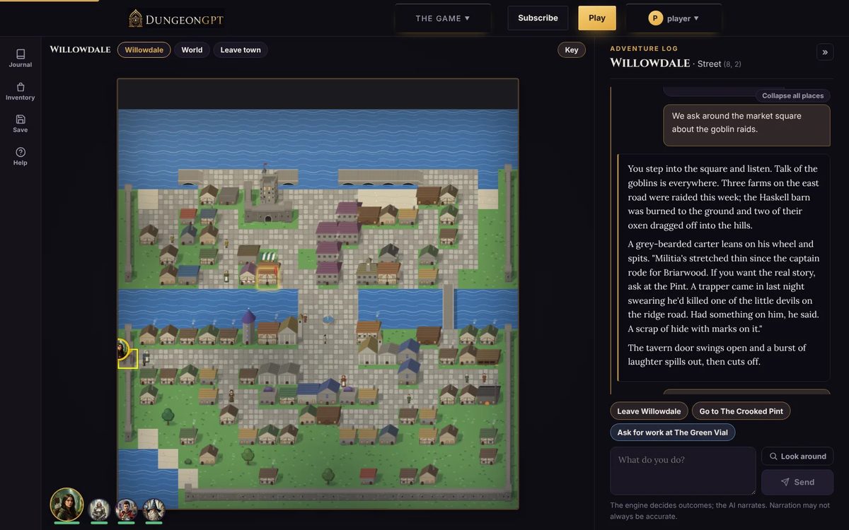 DungeonGPT.js Screenshot